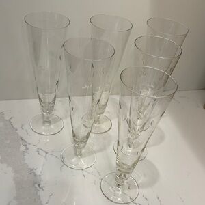 Vintage Polka Dot Champagne Flutes Set of 6